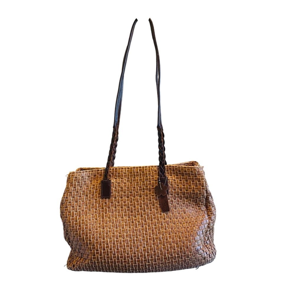 PANCANI Made in Italy Woven Straw Shoulder Tote Bag